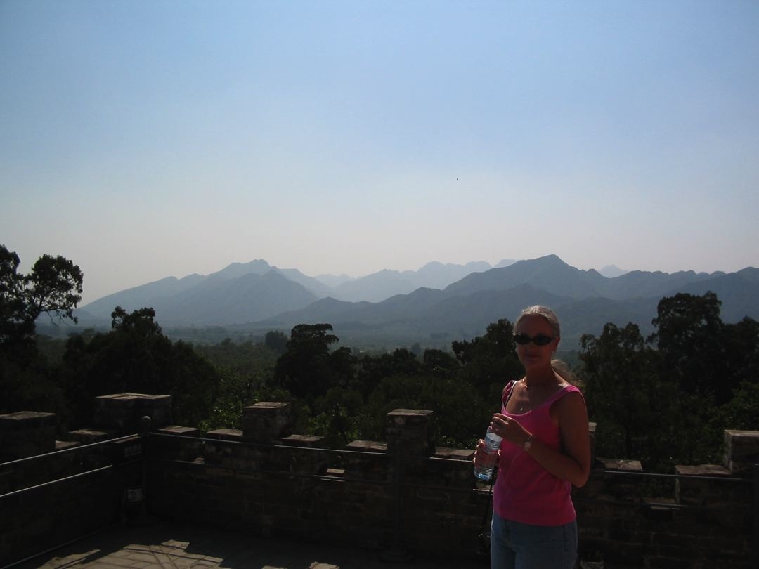 55. Xie and view from Ming Tombs