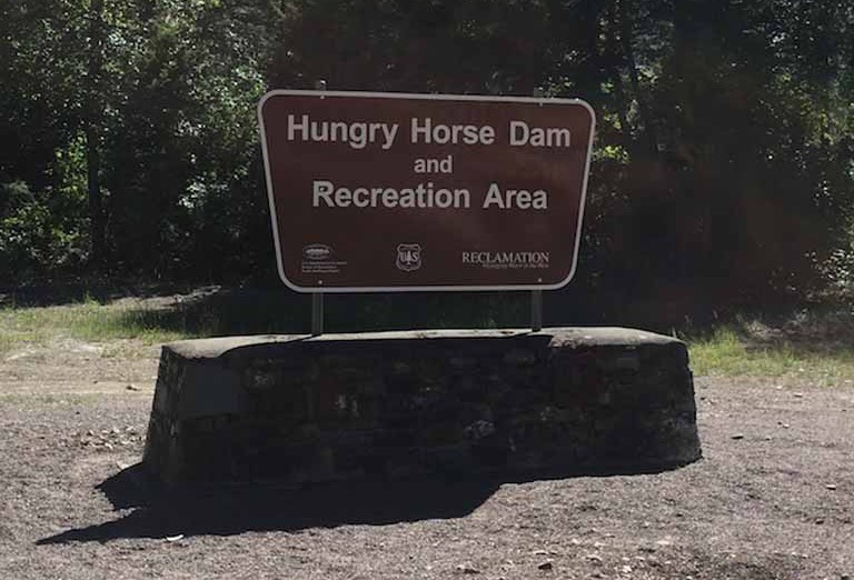 Hungry Horse Dam sign